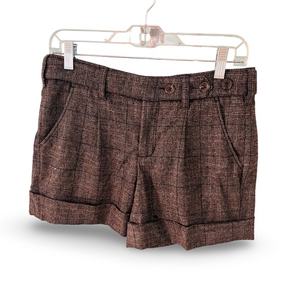 Vince Brown Plaid Women's Shorts - Picture 1 of 4